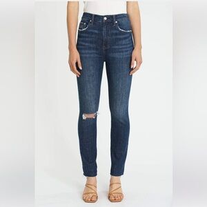 Pistola Cara Essex High Rise Vintage Skinny Zip Size 27 Dark Wash P6643CSF